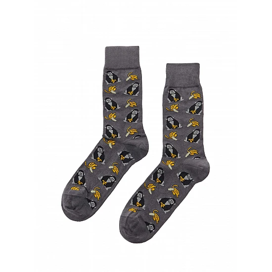 Ανδρική Κάλτσα Βαμβακερή με Σχέδιο WALK W1064-30-10 ΓΚΡΙ ΣΚΟΥΡΟ