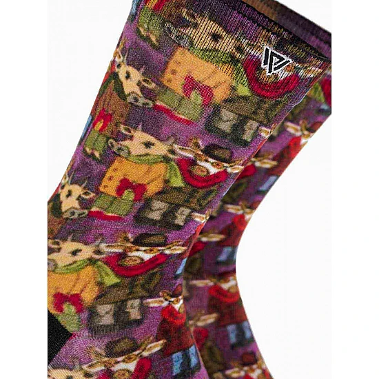 Κάλτσα bamboo Σχέδιο seamless 360° print One Size 36-40 Μαλακό Λάστιχο WALK S600-19 ΜΩΒ