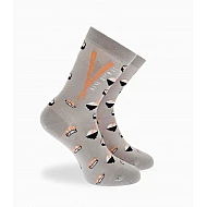 Κάλτσα Βαμβακερή Σχέδιο sushi One Size 36-40 Μαλακό Λάστιχο WALK W132-11-13 ΓΚΡΙ