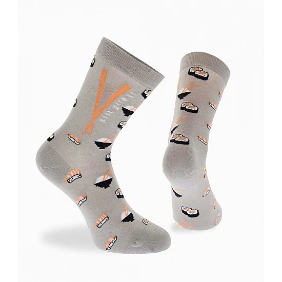 Κάλτσα Βαμβακερή Σχέδιο sushi One Size 36-40 Μαλακό Λάστιχο WALK W132-11-13 ΓΚΡΙ