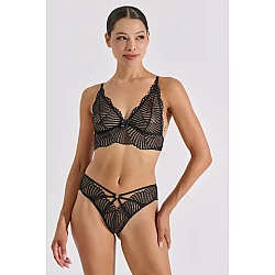 Δαντελένιο Σετ Εσωρούχων   Μαύρο Milena By Paris Set10193-8464-Μαύρο