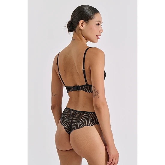 Δαντελένιο Σετ Εσωρούχων   Μαύρο Milena By Paris Set10193-8464-Μαύρο