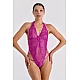 Σετ Sexy Κορμάκι και Σατέν Ρόμπα   Magenta Milena By Paris Set2529-5369-Magenta