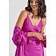 Νυχτικάκι Σατέν Ζακάρ + String   Magenta Milena By Paris 003429-Magenta