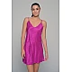 Νυχτικάκι Σατέν Ζακάρ + String   Magenta Milena By Paris 003429-Magenta