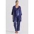 Σατέν Σετ με Πυζάμα και Ρόμπα   Μπλε Milena By Paris Set9185-5367-Μπλε