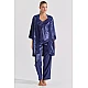 Σατέν Σετ με Πυζάμα και Ρόμπα   Μπλε Milena By Paris Set9185-5367-Μπλε