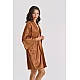 Σετ Εσωρούχων Babydoll + Ρόμπα Σατέν Ζακάρ   Μπρονζέ Milena By Paris Set4205-5373-Μπρονζέ