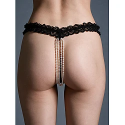 G string με Πέρλες στον Καβάλο   Μαύρο Milena By Paris 060109-Μαύρο