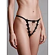 Ανοιχτό G string με Μαργαρίτες – Λευκό Milena By Paris 060113-Μαύρο