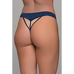 G string Ιριδίζουσα Λύκρα   Μπλε Milena By Paris 006918-Μπλε