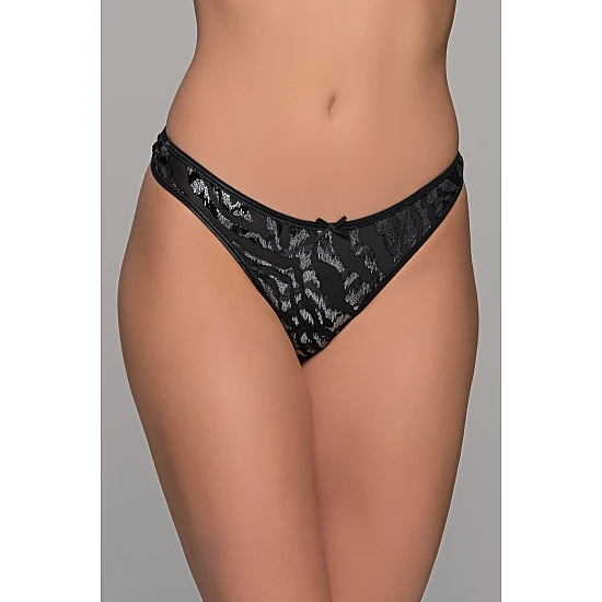 G string Τούλι και Βελούδο   Μαύρο ασημί Milena By Paris 006924-Μαύρο-ασημί