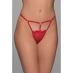 Δαντελένιο G string με Καρδούλα   Κόκκινο Milena By Paris 006938-Κόκκινο