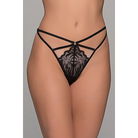 Δαντελένιο G string   Μαύρο Milena By Paris 006939-Μαύρο