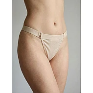 G string Γυαλιστερή Λύκρα με Φαρδύ Λάστιχο   Μπεζ Milena By Paris 006964-Μπεζ