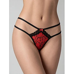 Σατέν G string   Φίδι Milena By Paris 006995-Κόκκινο-μαύρο