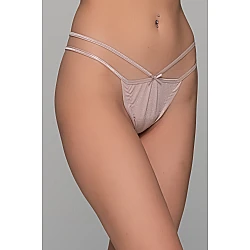 Tanga String Λύκρα   Μπεζ Milena By Paris 007719-Μπεζ