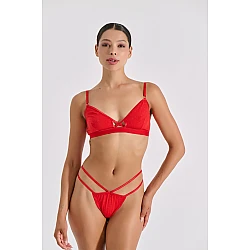 Tanga String Λύκρα   Κόκκινο Milena By Paris 007719-Κόκκινο
