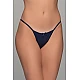 Tanga String  Ύφασμα Ριπ   Μπλε Milena By Paris 007722-Μπλε