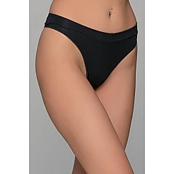 Plus Size Φαρδύ String Bamboo   Μαύρο Milena By Paris PS-7724-Μαύρο