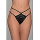 Tanga String Βελούδο   Μαύρο Milena By Paris 007727-Μαύρο