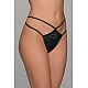 Tanga String Βελούδο   Μαύρο Milena By Paris 007727-Μαύρο