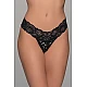 Plus Size String Τούλι και Δαντέλα   Μαύρο ασημί Milena By Paris 007730-Μαύρο-ασημί
