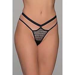 Tanga String Χοντρό Δίχτυ – Μαύρο Milena By Paris 007746-Μαύρο