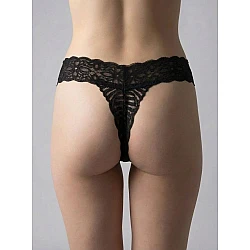 Δαντελένιο String – Μαύρο Milena By Paris 007752-Μαύρο