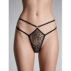 Tanga String Τούλι   Τιγρέ Milena By Paris 007780-Τιγρέ