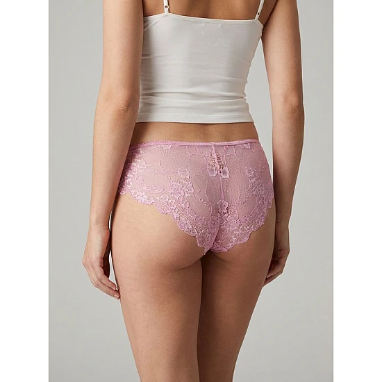 Σλιπ Μπραζίλ με Τούλι και Δαντέλα   Rose pink Milena By Paris 008547-Rose pink