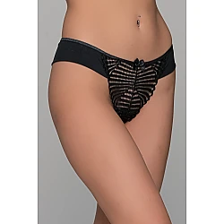 Brazilian Slip με Δαντέλα – Μαύρο Milena By Paris 008485-Μαύρο