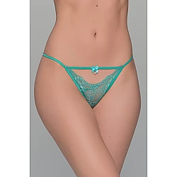 Δαντελωτό Σλιπ String   Μέντα Milena By Paris 007612-Μέντα