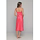 Midi Σατέν Slip Dress ΔΩΡΟ το String   Καρπουζί Milena By Paris 003434-Καρπουζί