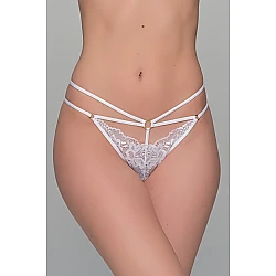 Νυφικό Δαντελένιο String Tanga με Κρίκους   Λευκό Milena By Paris 007691-Λευκό