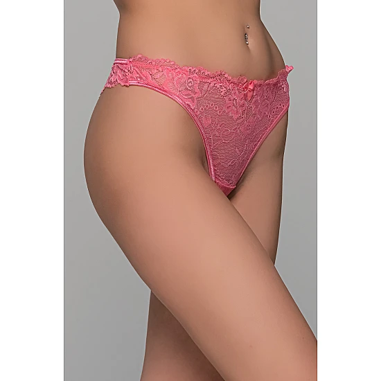 Ψηλόμεσο Δαντελένιο String   Καρπουζί Milena By Paris 007725-Καρπουζί