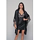Σατέν Σετ Νυχτικό και Ρόμπα   Μαύρο Milena By Paris Set3446_5422-Μαύρο