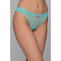 String Τούλι και Δαντέλα  Aqua Milena By Paris 007716-Aqua
