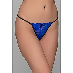 Tanga String Δαντέλα   Μπλε ρουά Milena By Paris 007713-Μπλε ρουά