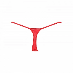Tanga String Δαντέλα με Χρυσοκλωστή   Κόκκινο Milena By Paris 007678-Κόκκινο