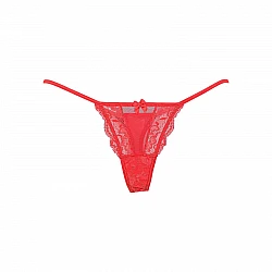 Tanga String Δαντέλα με Χρυσοκλωστή   Κόκκινο Milena By Paris 007678-Κόκκινο
