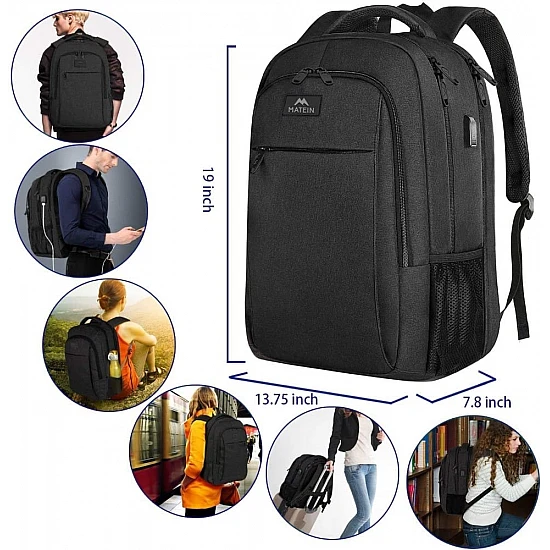 Σακίδιο πλάτης 33L Laptop 17,3” Matein 1007 μαύρο