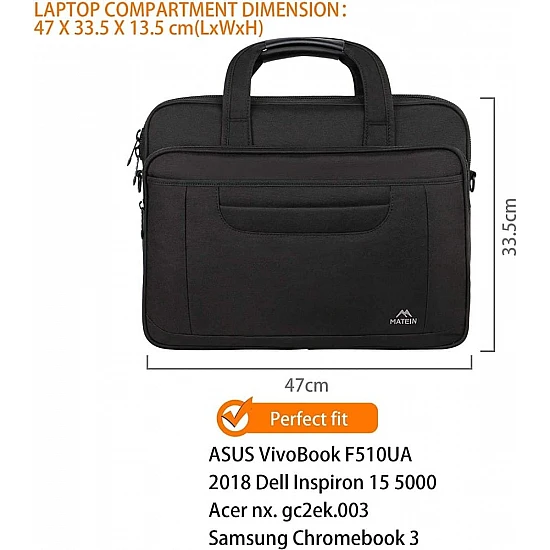 Υφασμάτινος Χαρτοφύλακας Matein 17'' laptop 21L 1172 μαύρο