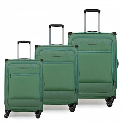 Βαλίτσες Υφασμάτινες Newcom N1510 σετ τριάδα 55x39x22 cm + 71x45x27,5 cm + 83x50x31 cm green