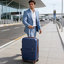 Βαλίτσες σκληρές Newcom N1596 (PP) μεσαία μεγάλη 67x22,5x43 cm + 76x29x49 cm μπλε