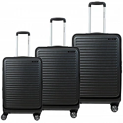 Σετ 3 βαλίτσες Newcom ABS+PC σετ 3 τεμαχίων N1605 55x23,5x34 cm + 67x27x45 cm + 78x31x52 cm dark grey