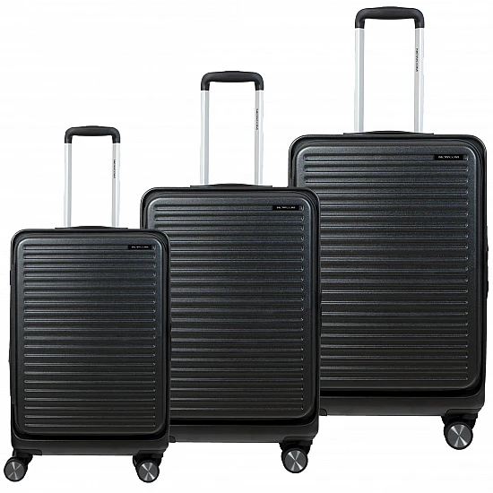 Σετ 3 βαλίτσες Newcom ABS+PC σετ 3 τεμαχίων N1605 dark grey