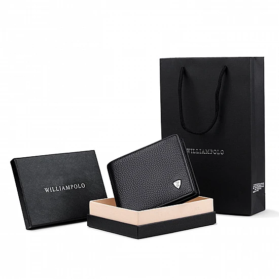 Δερμάτινο Ανδρικό πορτοφόλι William Polo 213 black