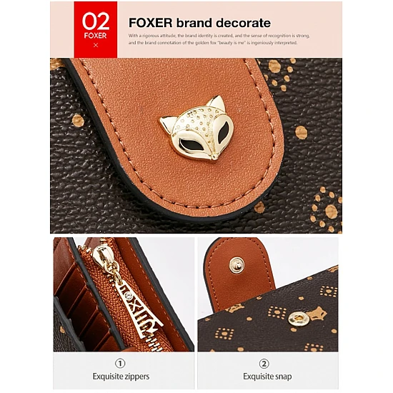 Γυναικείο PVC πορτοφόλι Foxer 230046F καφέ