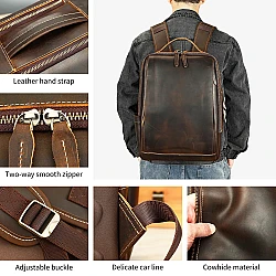 Δερμάτινο σακίδιο πλάτης Cardinal 19 L 2326 coffee
